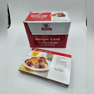 2022 McCormick RECIPE CARD BOX Metal with Recipe Cards